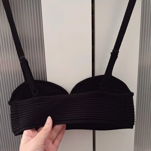 NWT SIMKHAI Black Signature Linden Bralette Size XS