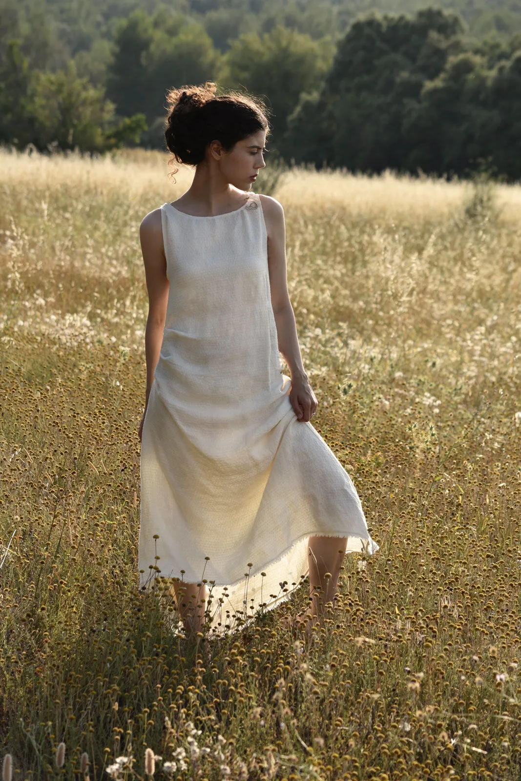 Ondine Dress in Crème Linen (Pre-Order, Ships April 15)