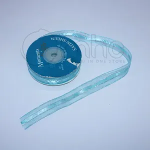 Organza Satin Sheen Ribbon Aqua Blue 25mm