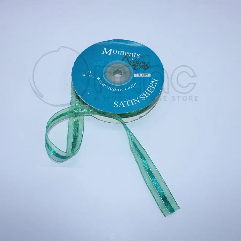 Organza Satin Sheen Ribbon Emerald Green 15mm