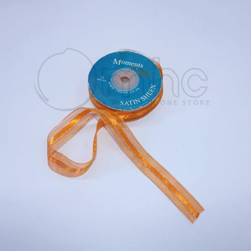 Organza Satin Sheen Ribbon Orange 25mm