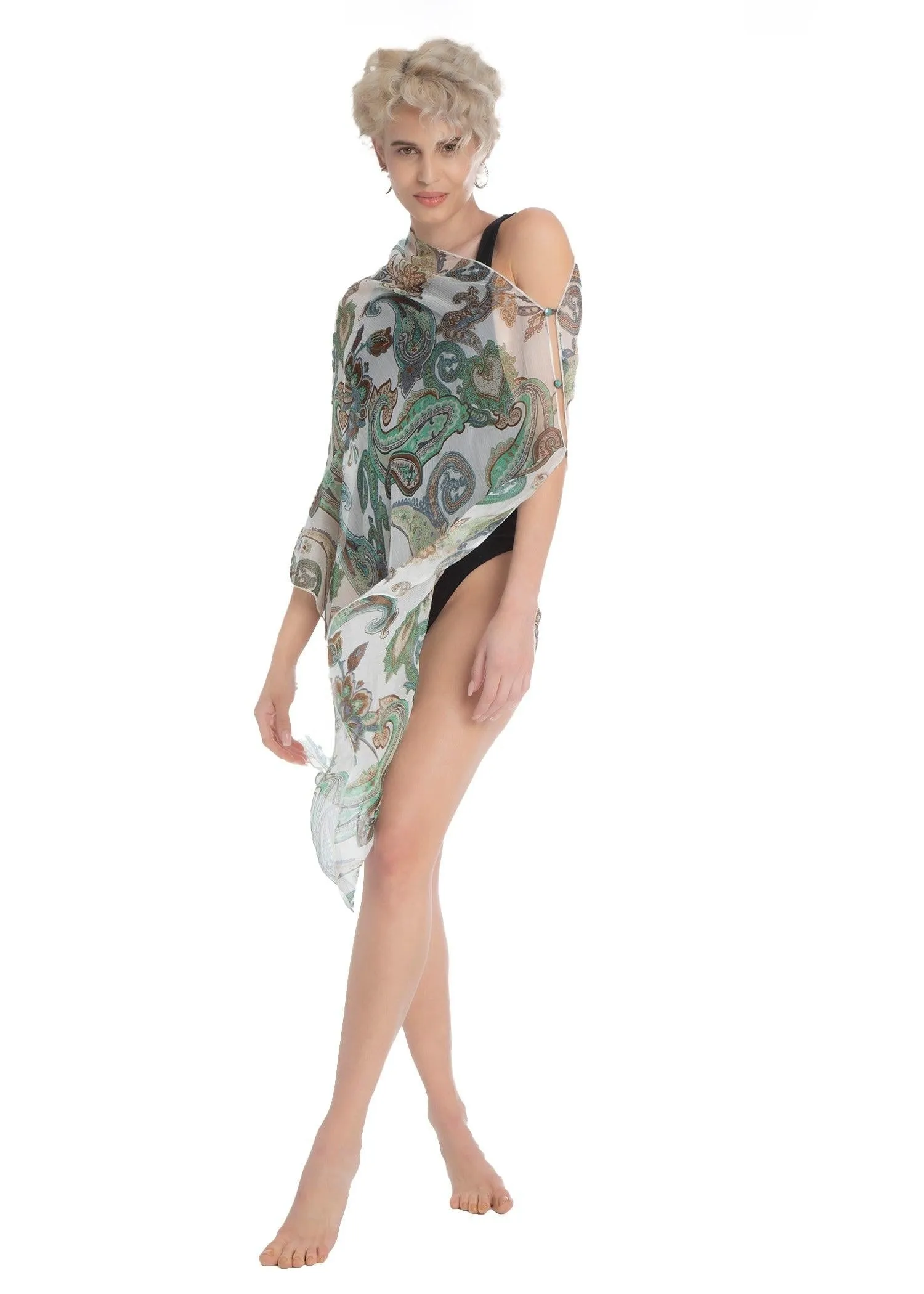 Paisley Breeze Silk Chiffon Scarf Wrap