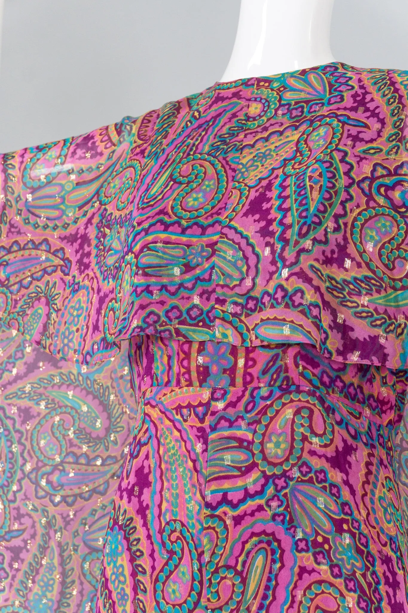 Paisley Silk Cape Dress