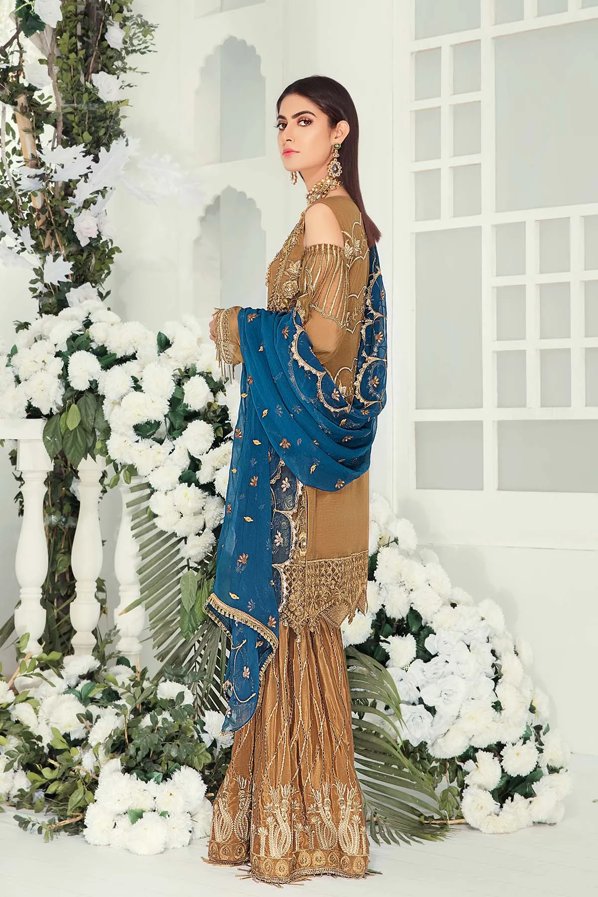 Pakistani Chiffon Suit with Embroidery #J6120