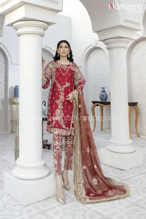 Pakistani Embroidered Chiffon Dress for Party #BP169