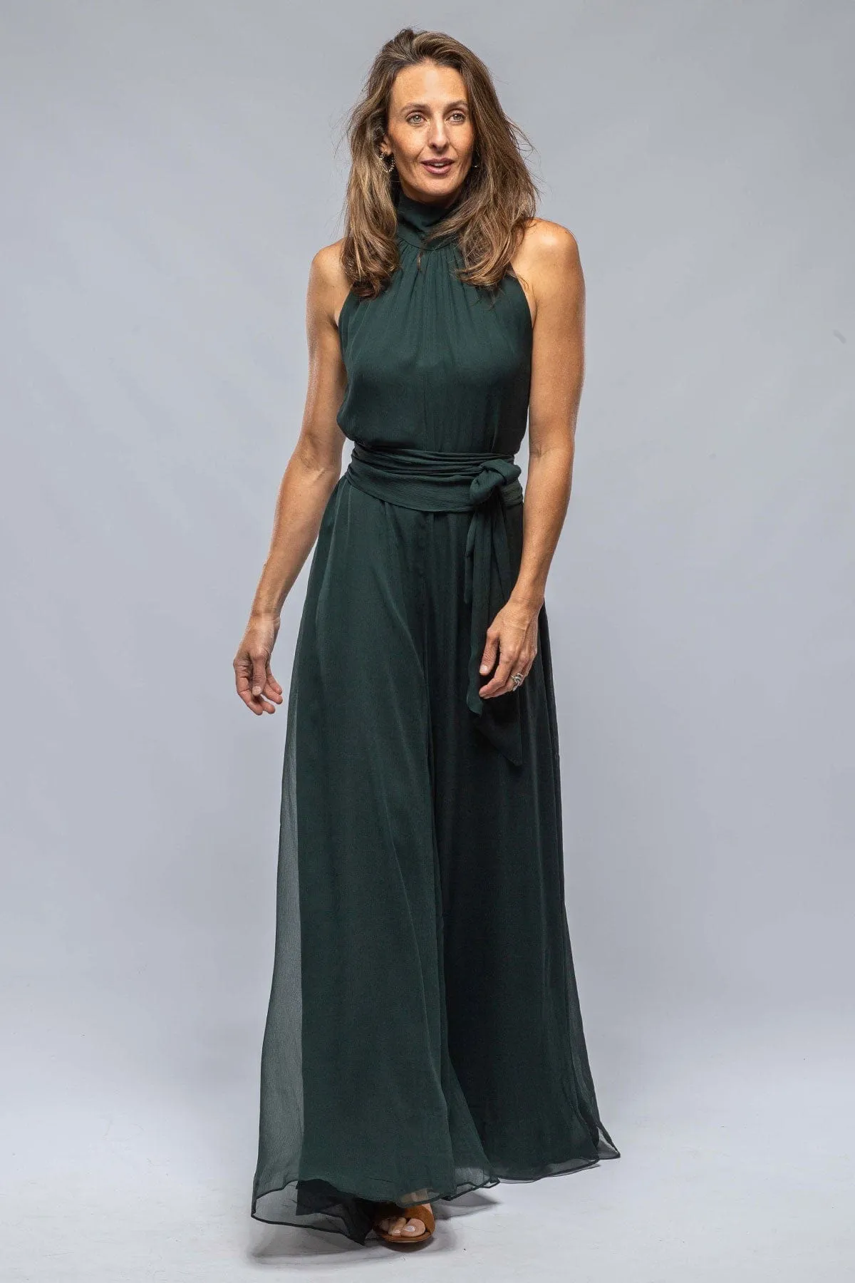 Palazzo Jumpsuit, Silk Chiffon, In Forest