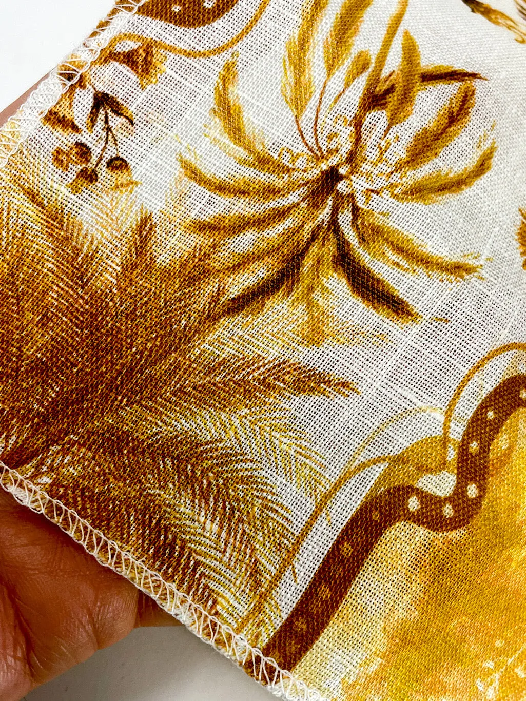 Palm Tree Tropical Handkerchief Light Weight 100% Linen Fabric By The Yard/CL1108