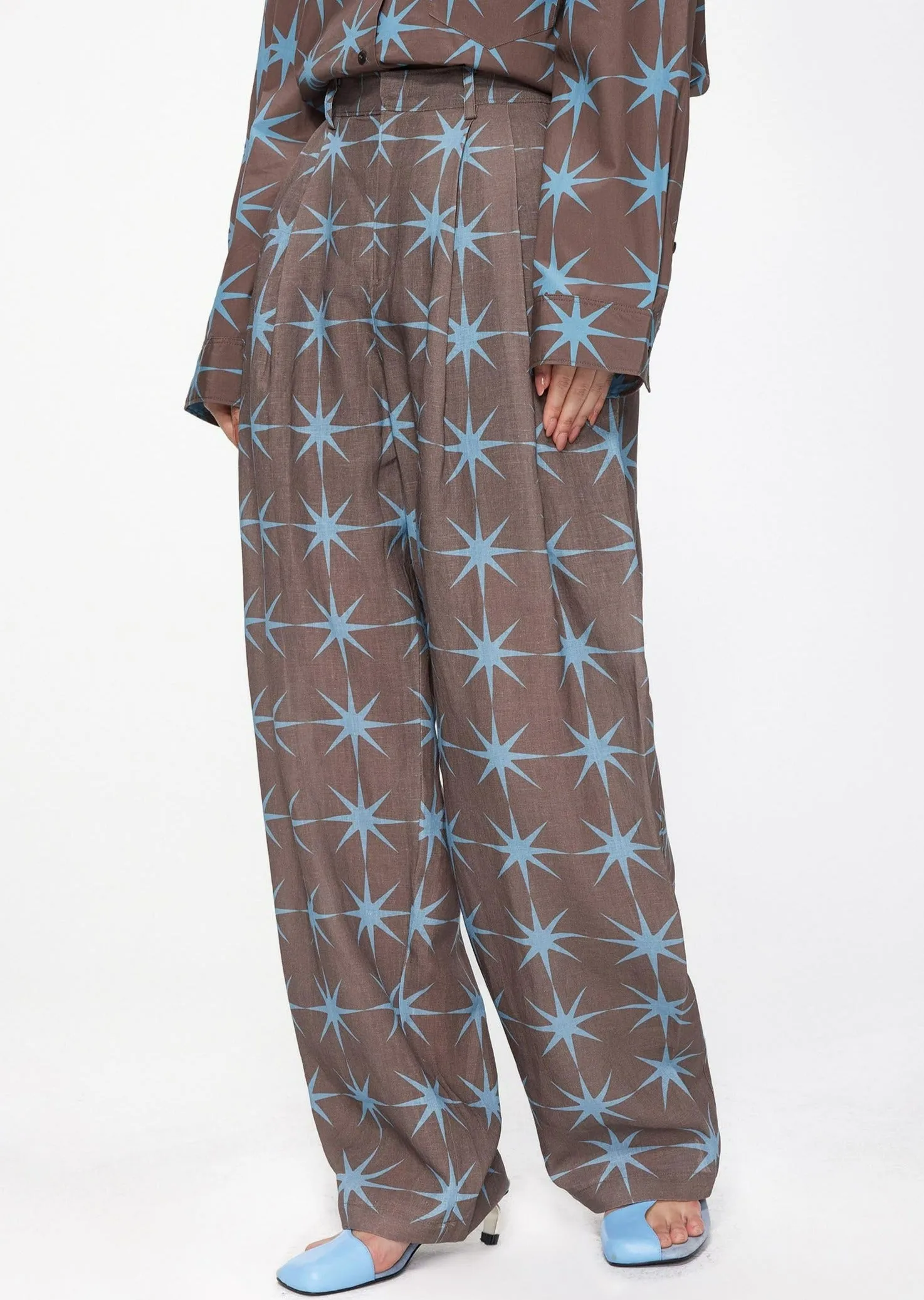 Pants / JNBY Loose Fit Full Print Linen Pants