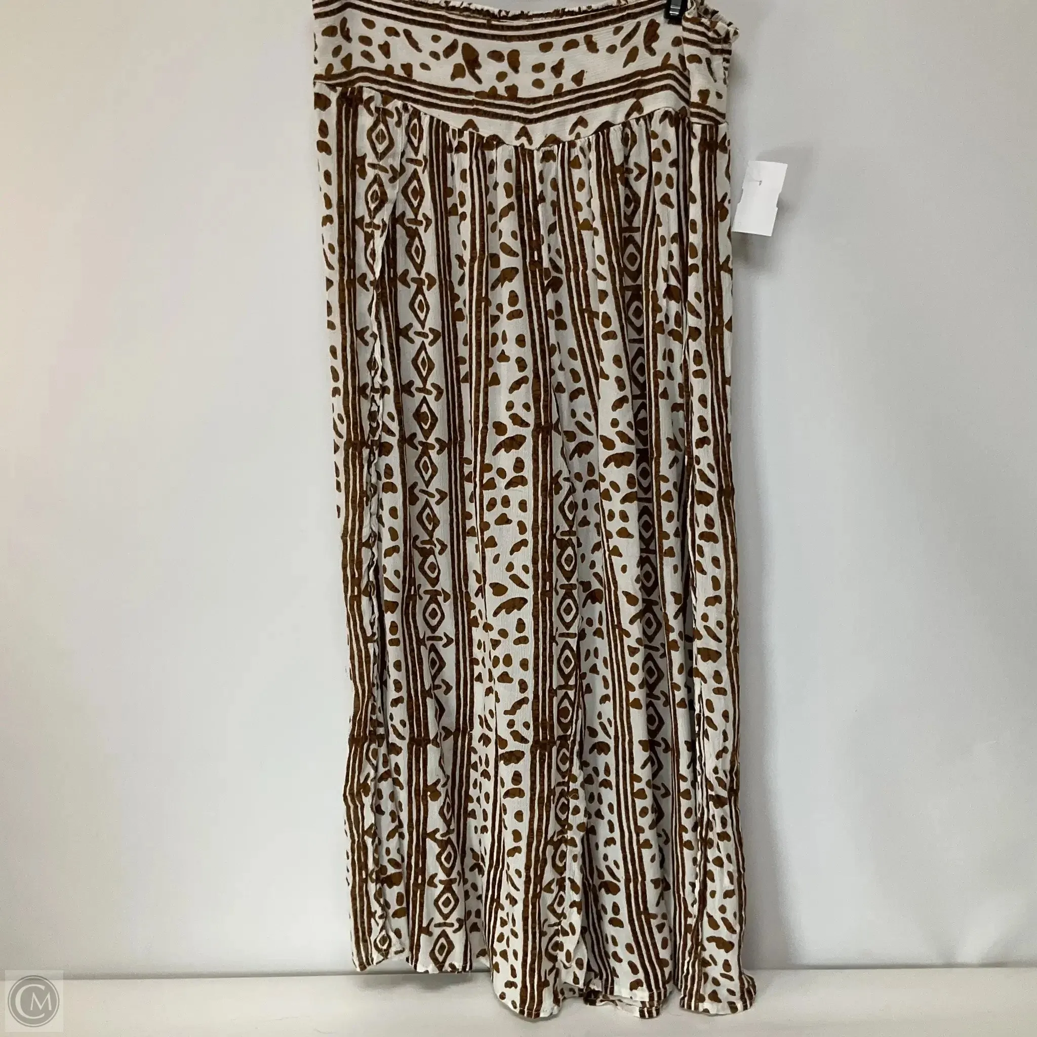 Pants Linen By Free People In Brown & Cream, Size: L
