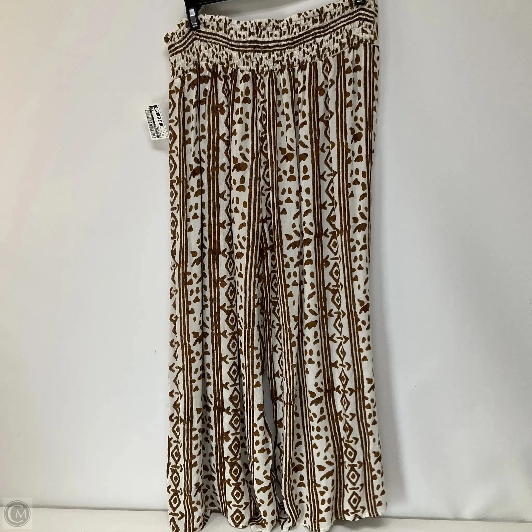Pants Linen By Free People In Brown & Cream, Size: L
