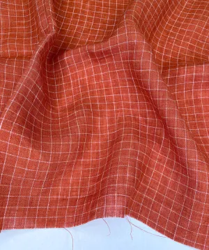 Papaya Checker - Linen - 1/2 metre