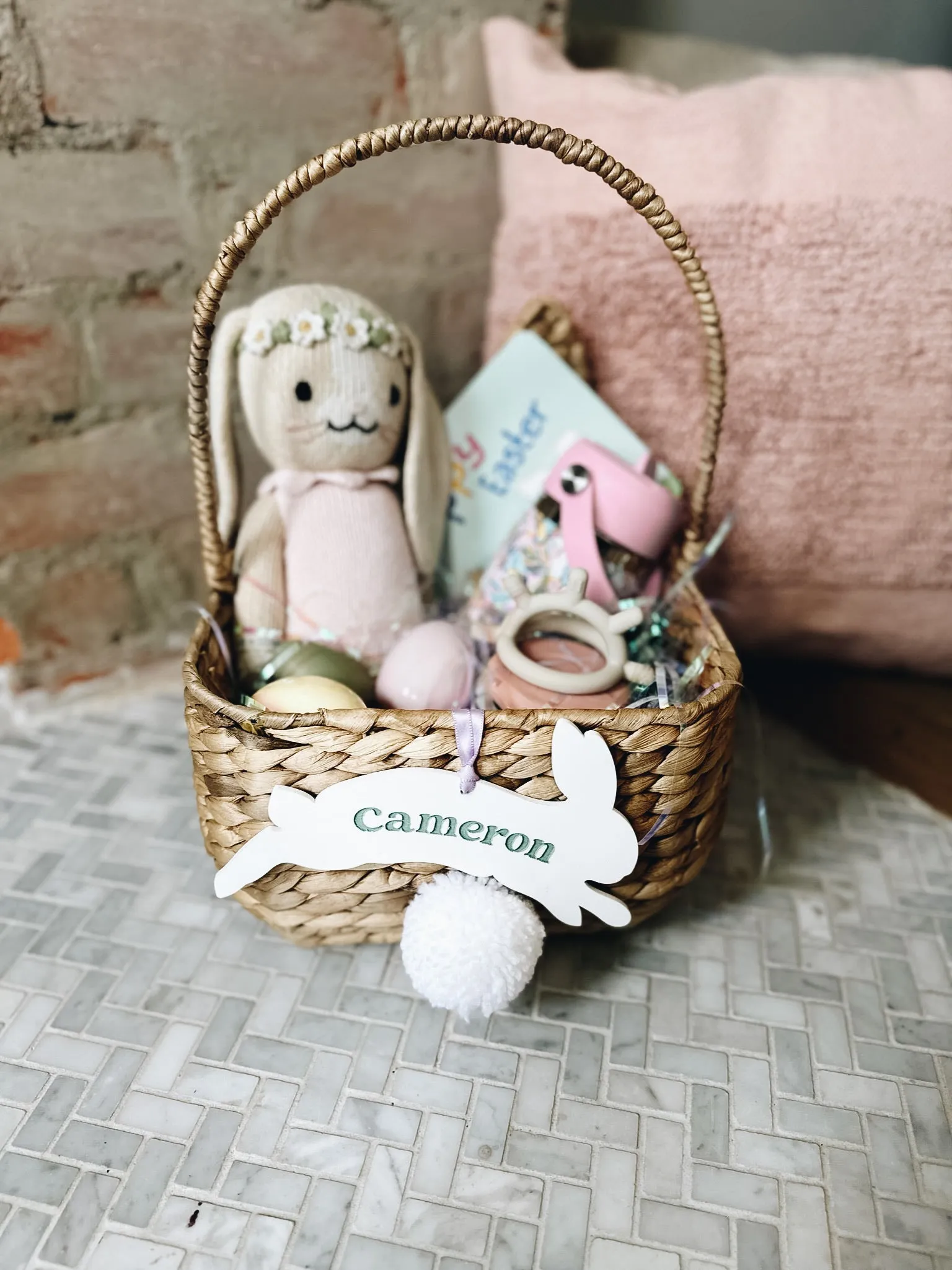 Personalized Acrylic Bunny Basket Tag
