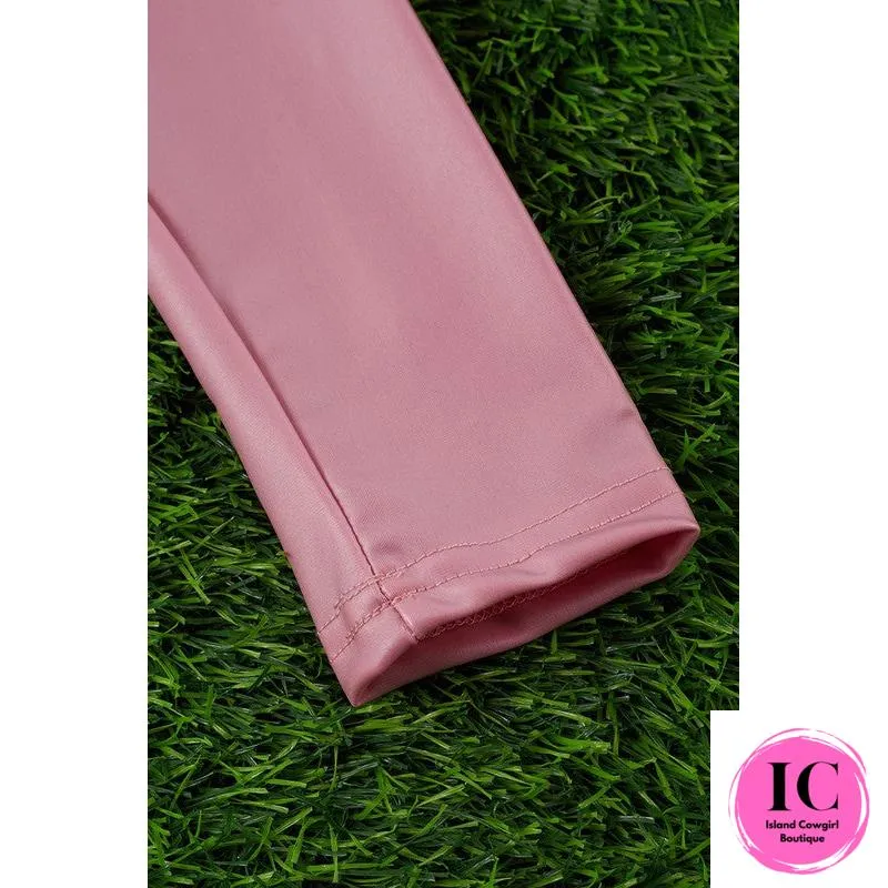 Pink Faux Leather Toddler Leggings