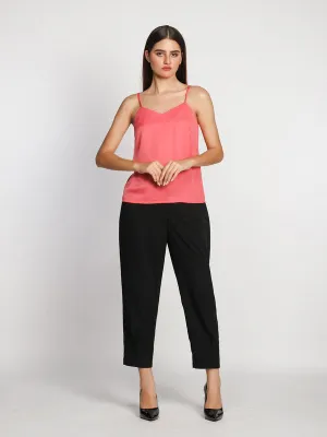 Pink Solid Regular Tank Top