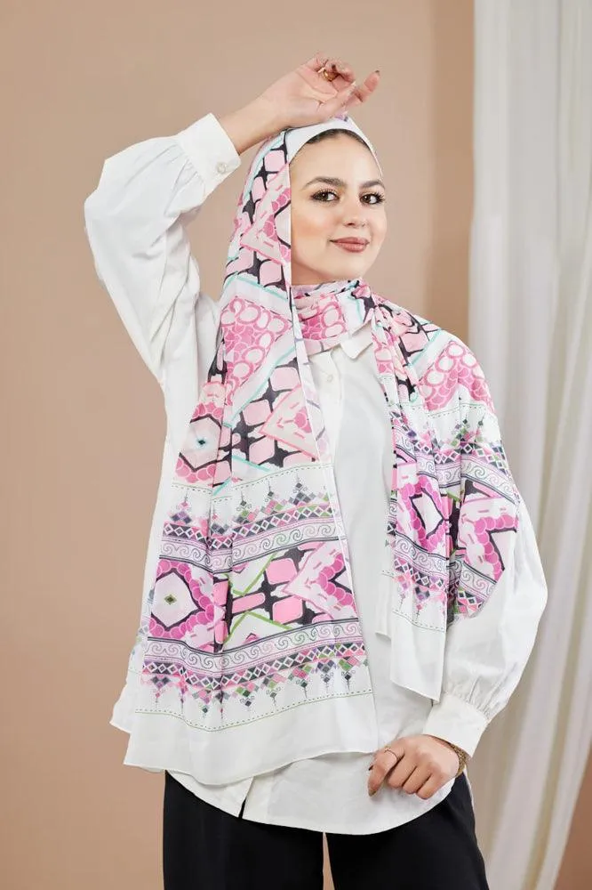 Pinkypink Printed Chiffon Hijab
