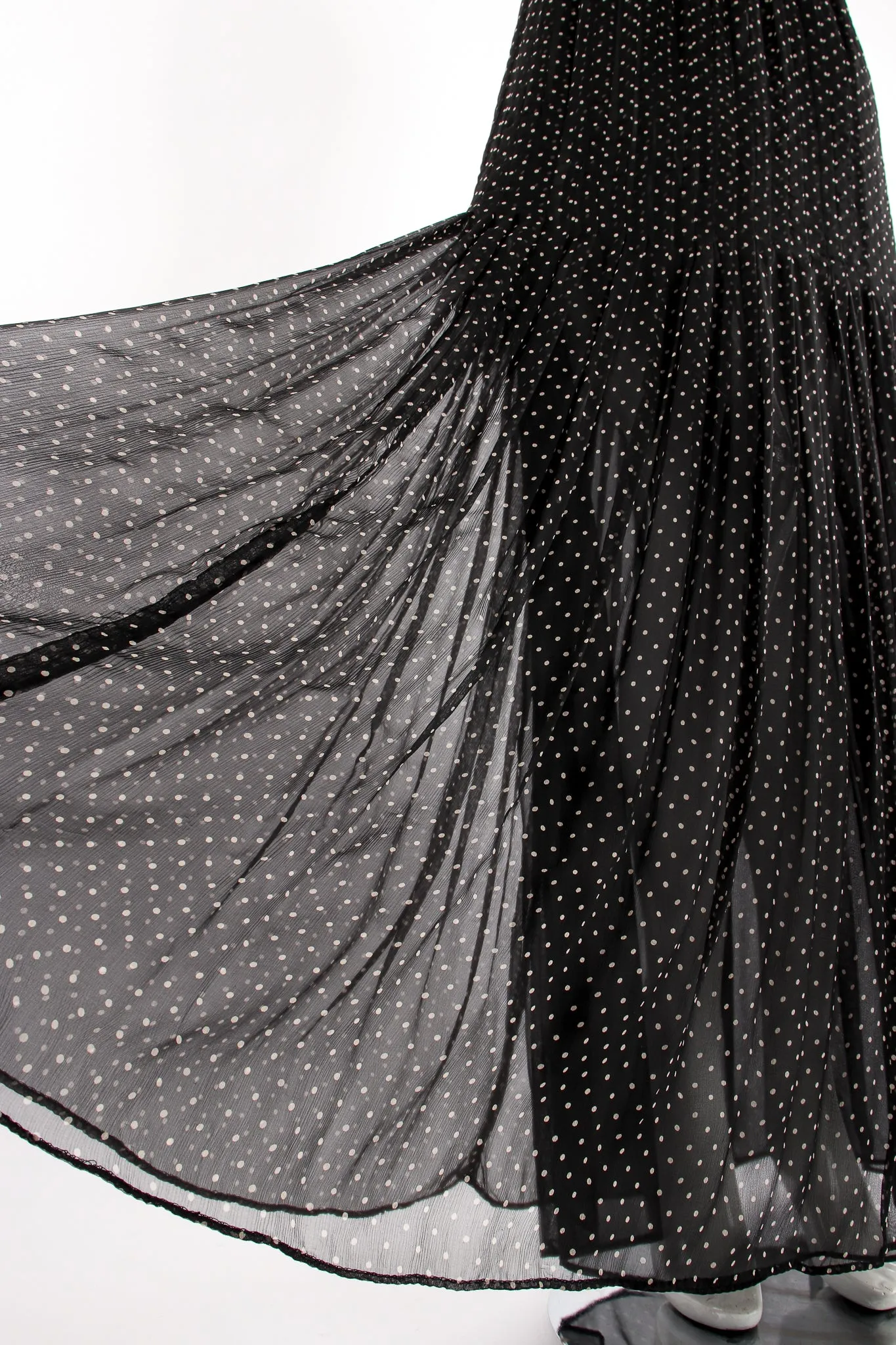 Pleated Chiffon Dot Skirt