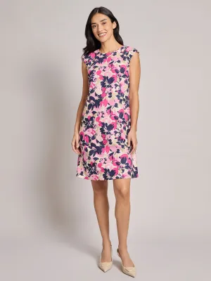 Plus Linen Cap Sleeve Swing Dress