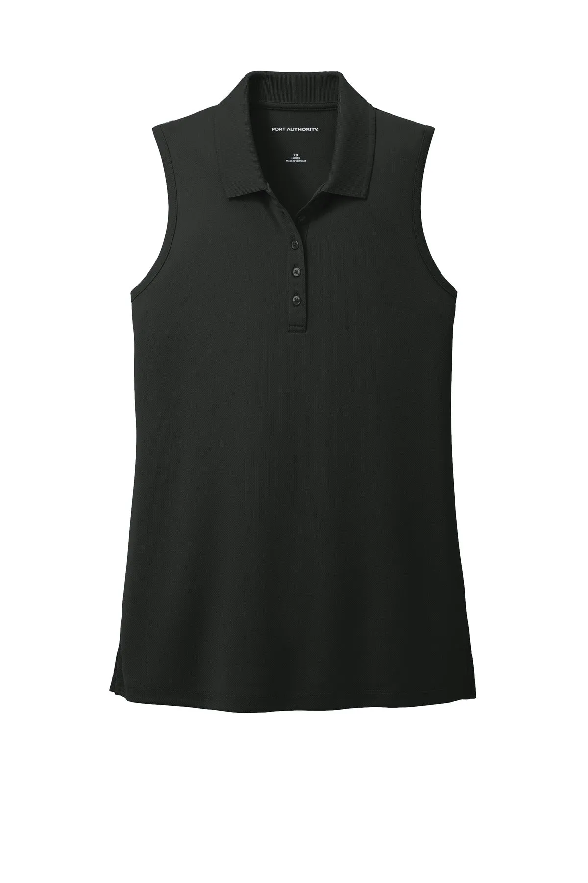Port Authority Women's Dry Zone UV Micro-Mesh Sleeveless Polo LK110SV Deep Black