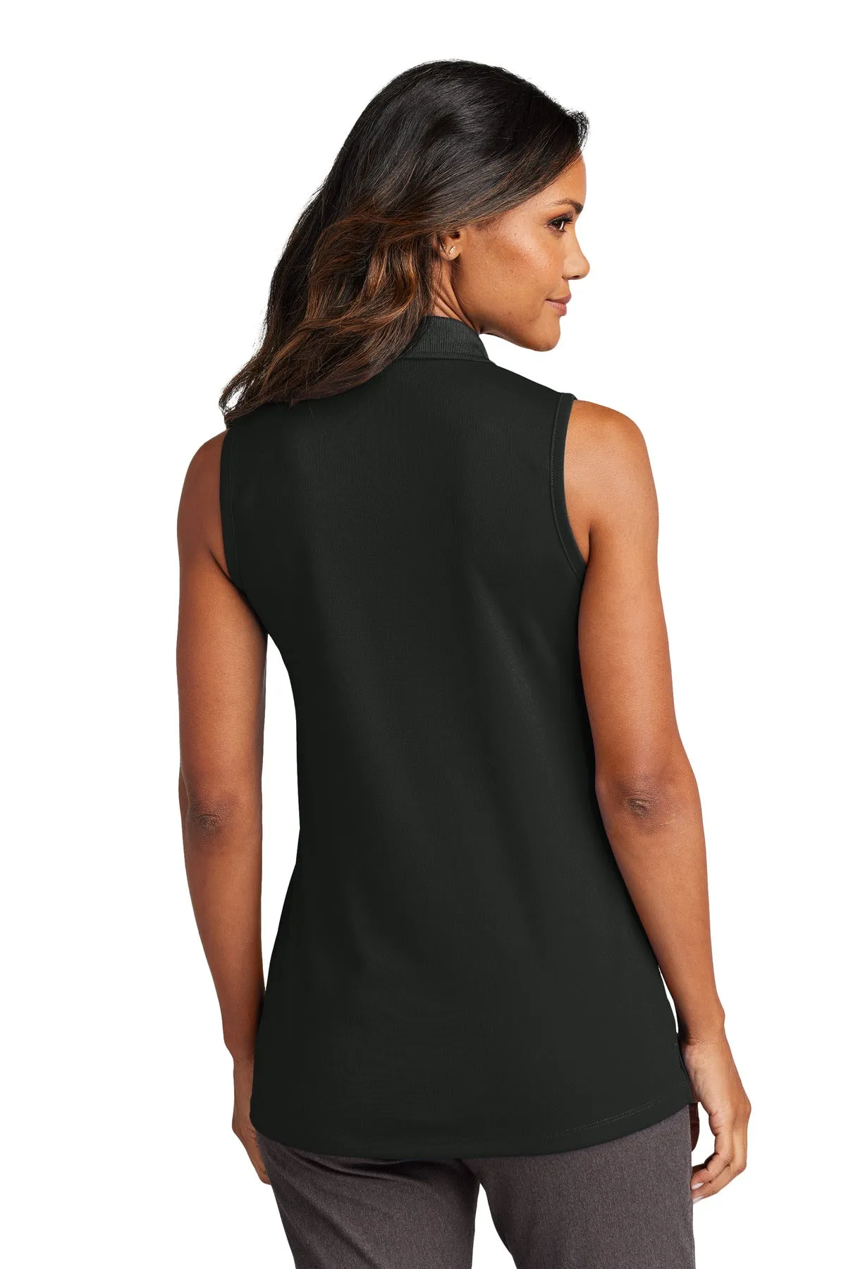 Port Authority Women's Dry Zone UV Micro-Mesh Sleeveless Polo LK110SV Deep Black