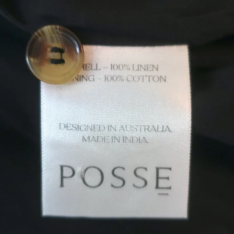 Posse Emma Vest Black Linen Size Medium