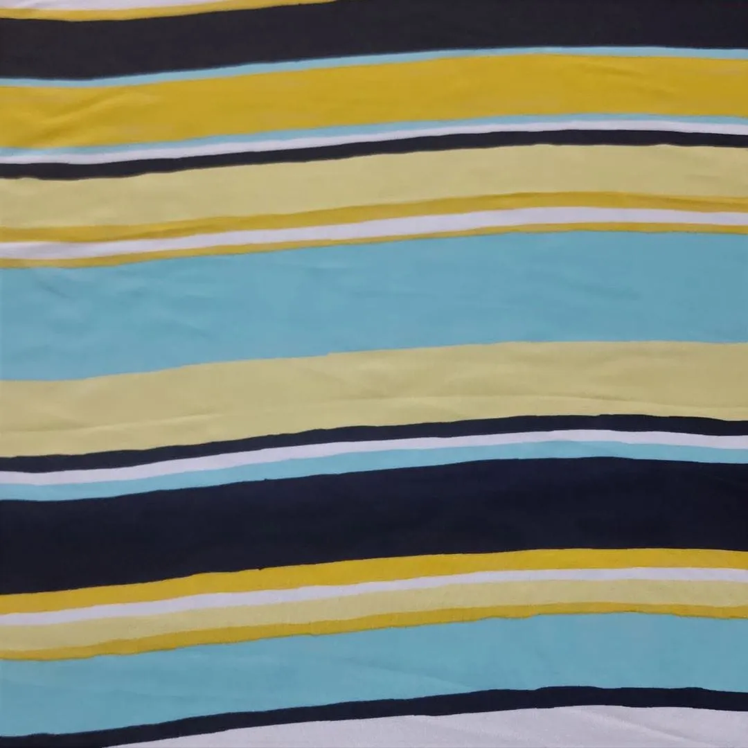 Printed Chiffon Fabric Yellow/Blue 150cm