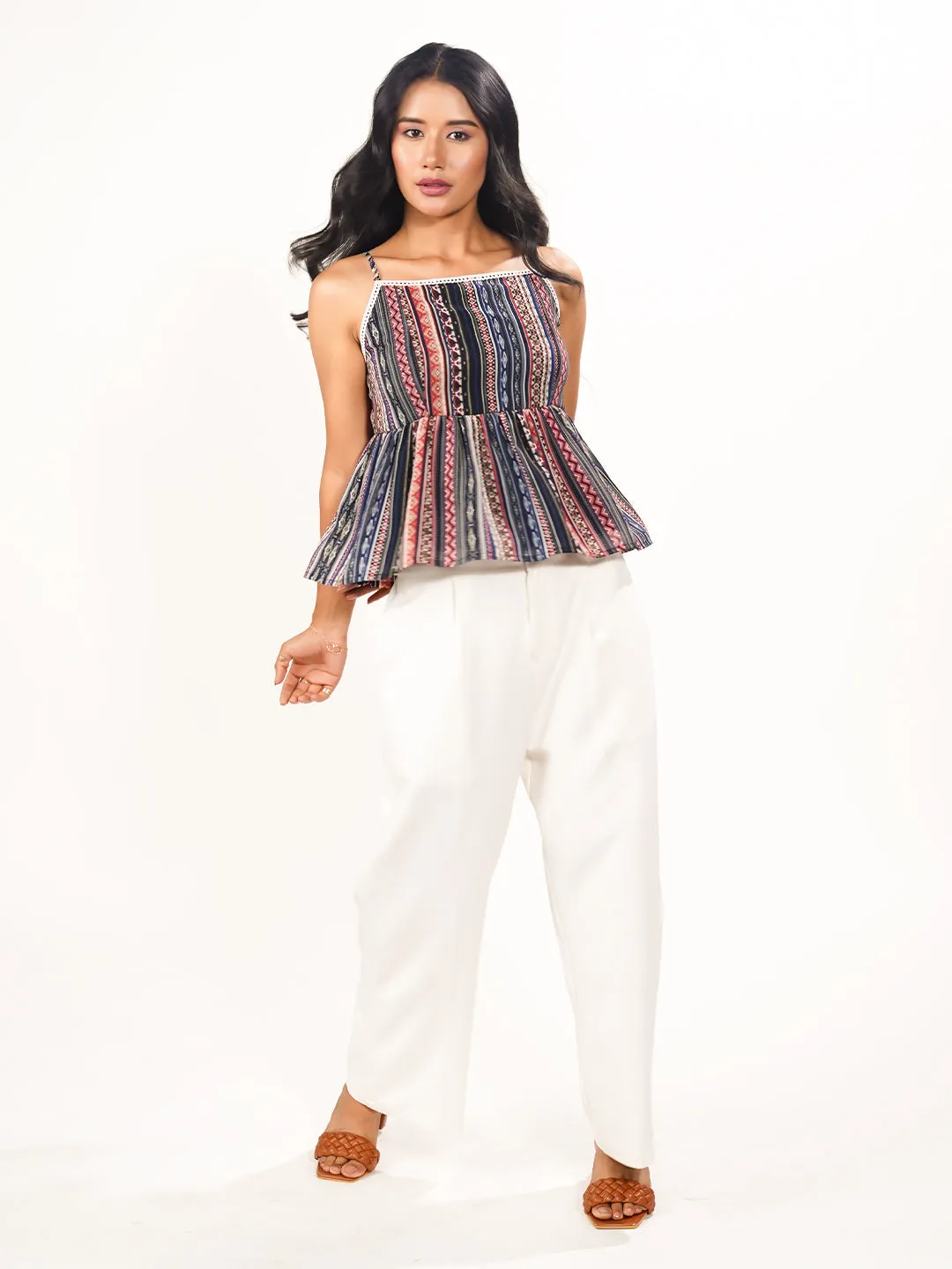 Printed Square Neck Top