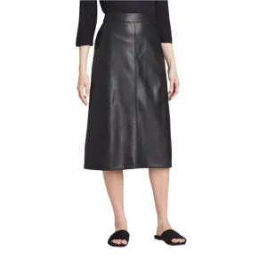 Prologue Women's Faux Leather A-Line Midi Skirt