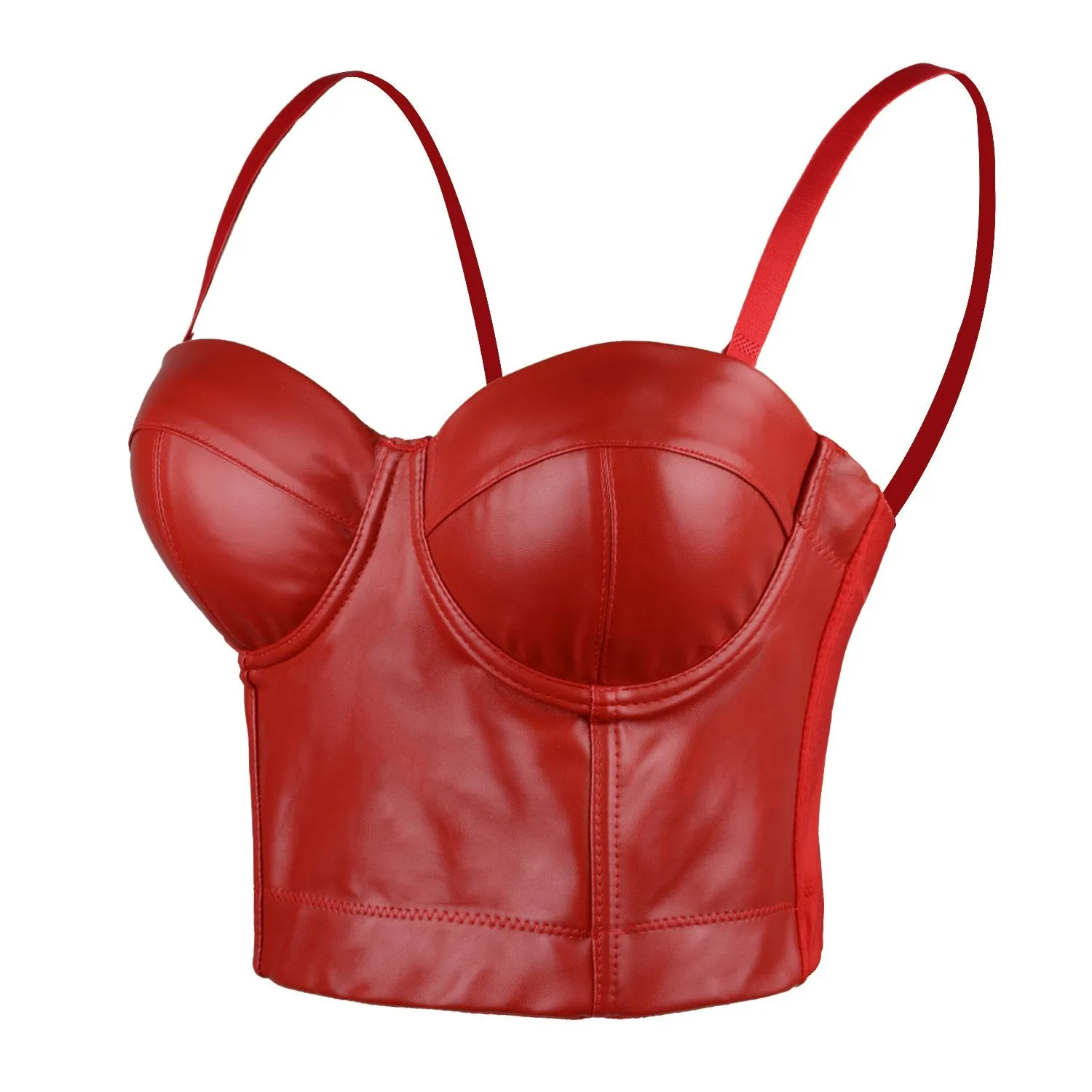 PU Leather Sexy Bustier Crop Top Bra