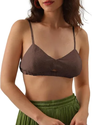 Pure Linen Bikini Bathing Suit Spaghetti Straps Tops