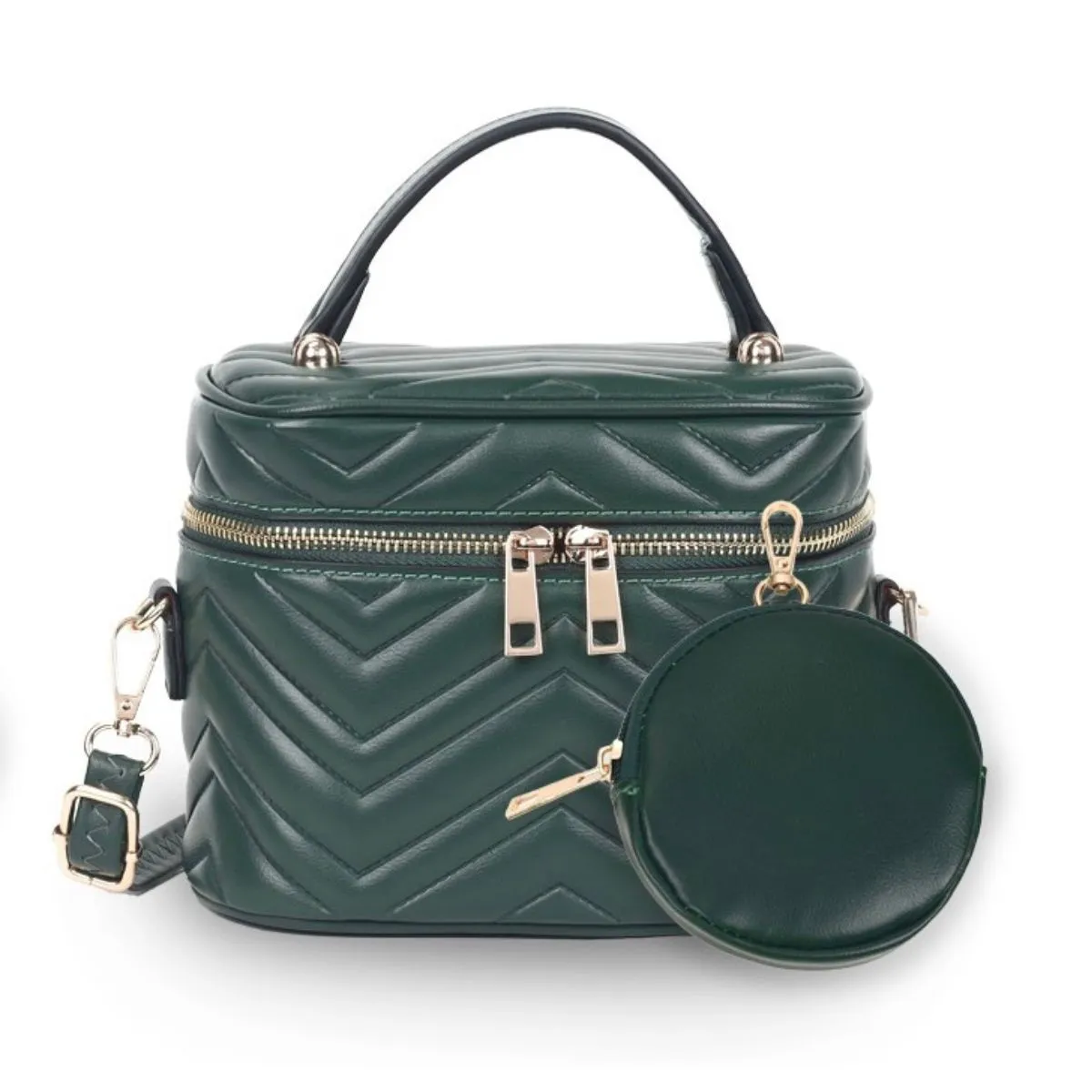 Purse Green Vanity Case Crossbody