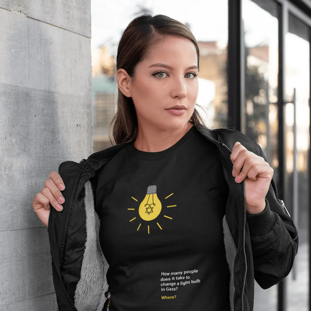 "Light Bulb" Black Custom T-Shirt for Women