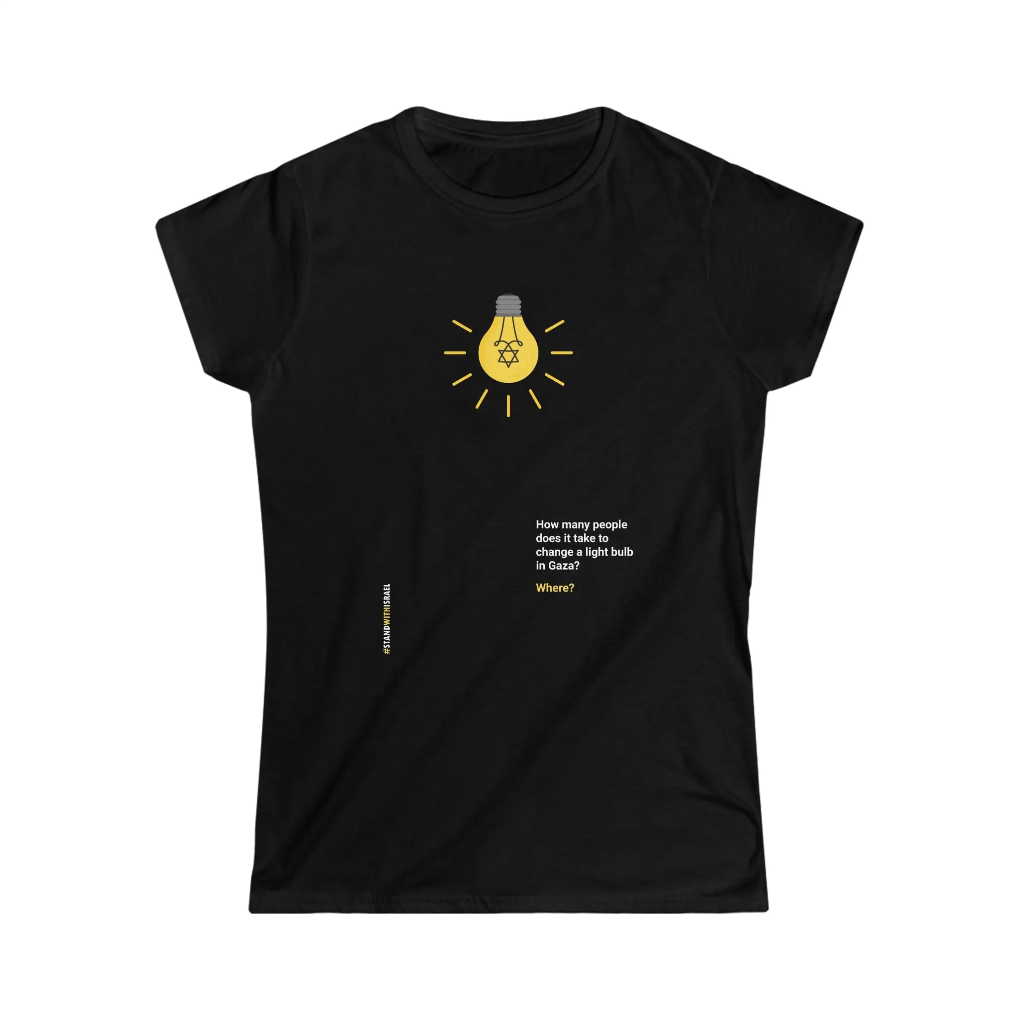 "Light Bulb" Black Custom T-Shirt for Women