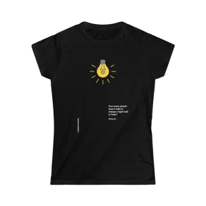 "Light Bulb" Black Custom T-Shirt for Women