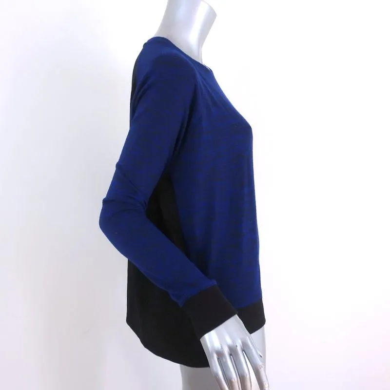 Rag & Bone/JEAN Sweater Blue & Black Stretch Jersey Size Small Crewneck Pullover