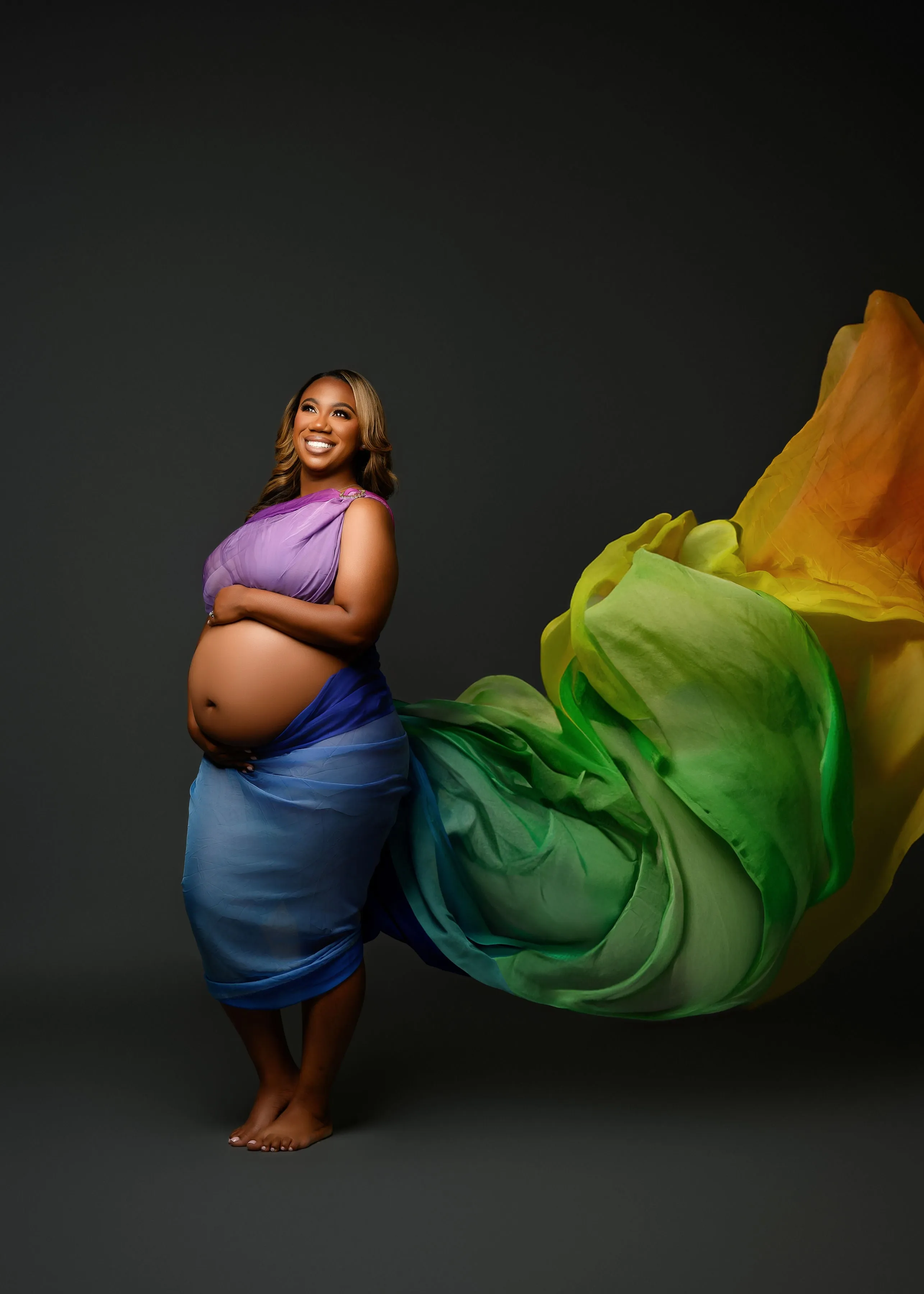 Rainbow Silk Chiffon