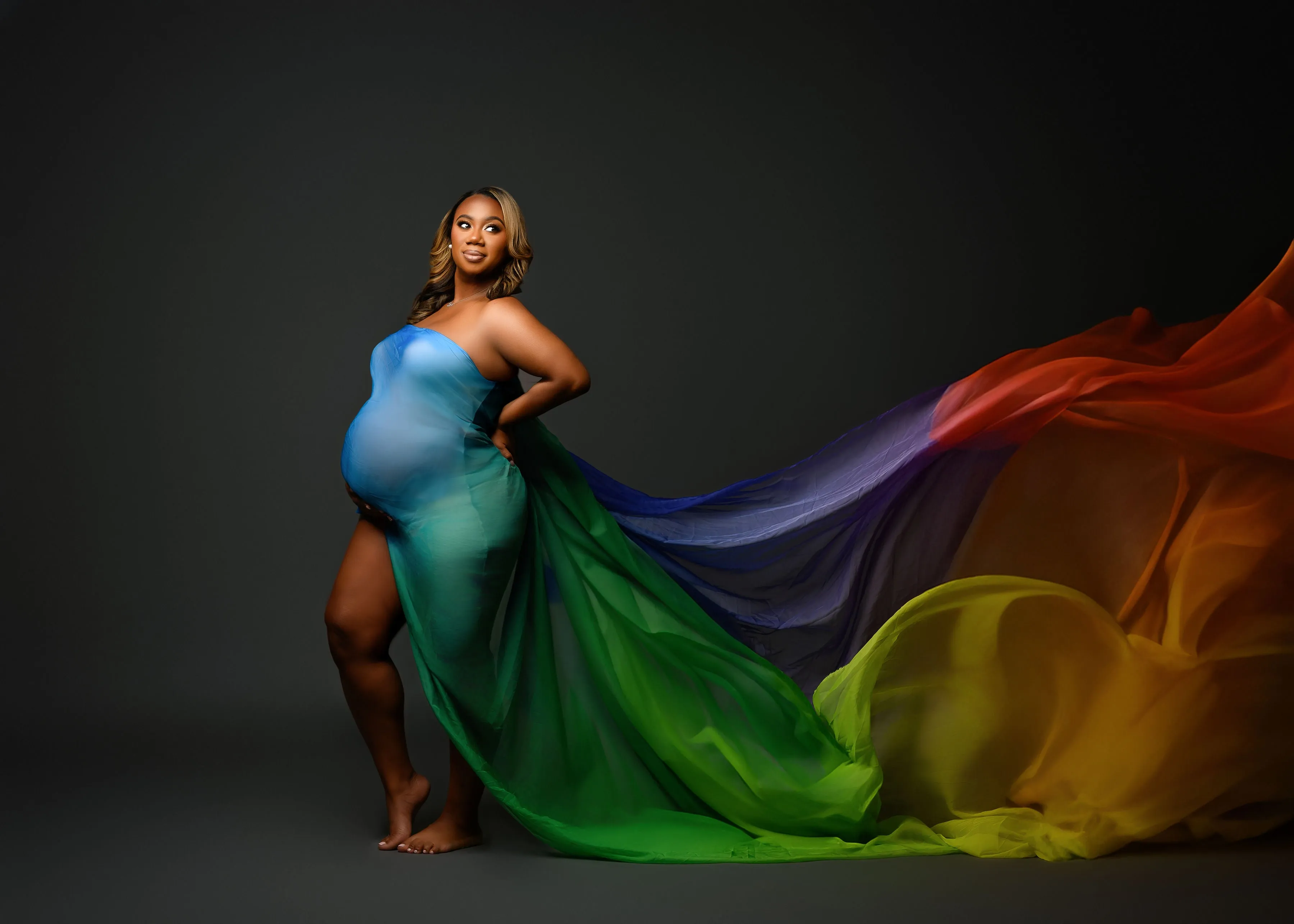 Rainbow Silk Chiffon