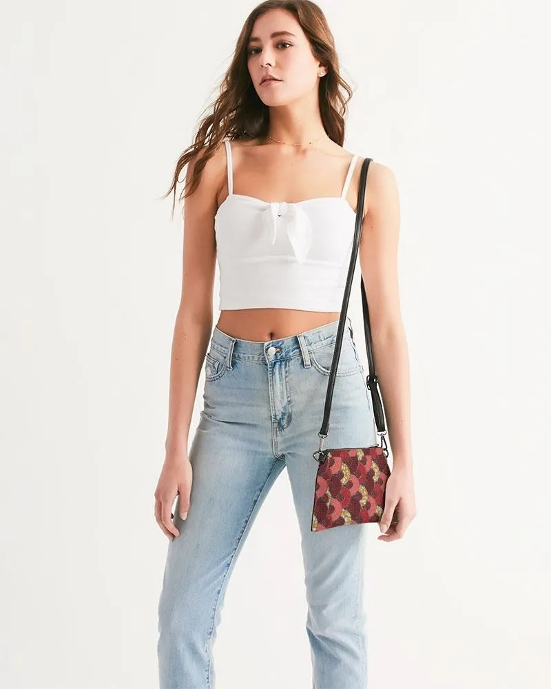 Red Mustard African Print Wristlet