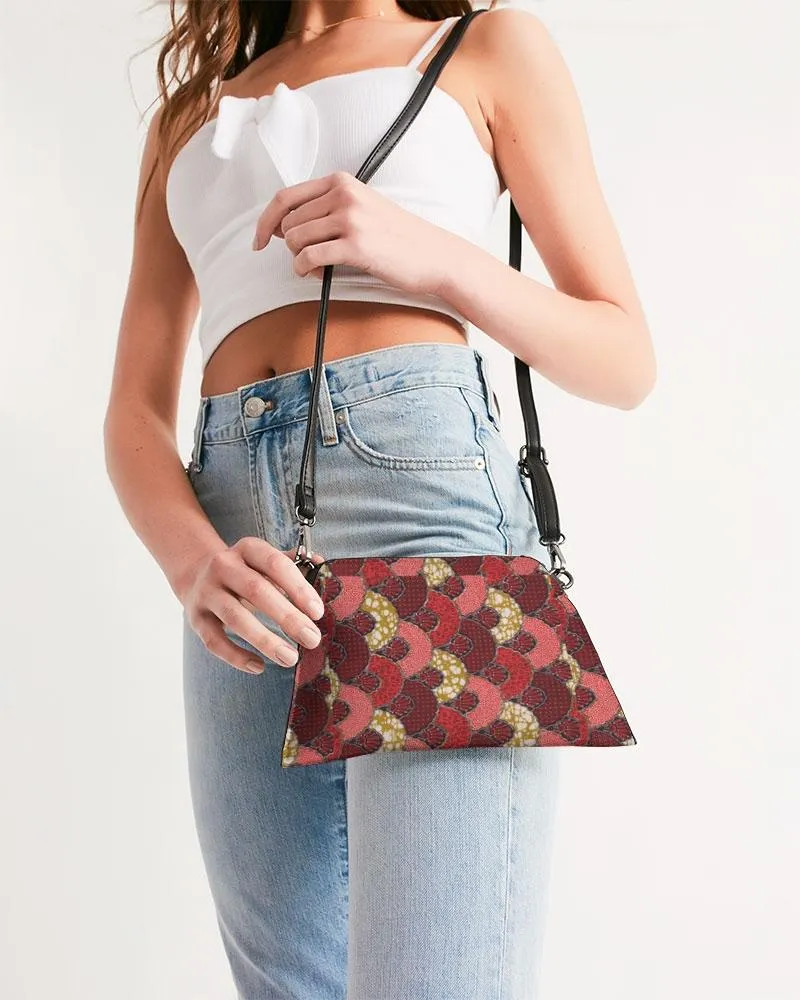 Red Mustard African Print Wristlet