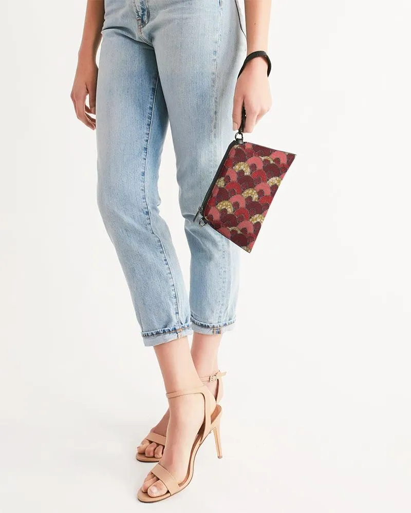 Red Mustard African Print Wristlet