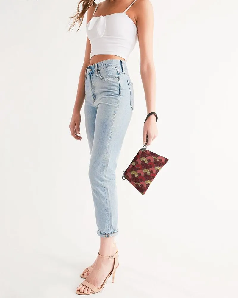 Red Mustard African Print Wristlet
