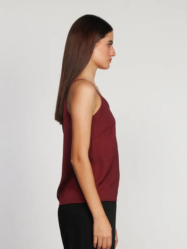Red Solid Regular Tank Top