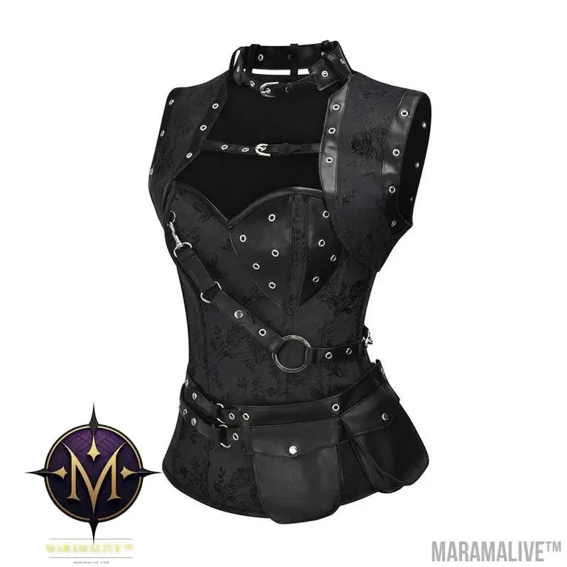 Retro Punk Shapewear Steam Shawl Tunic Belly Contracting Vest Corset