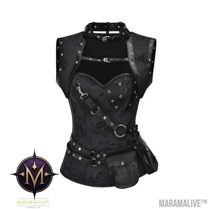 Retro Punk Shapewear Steam Shawl Tunic Belly Contracting Vest Corset
