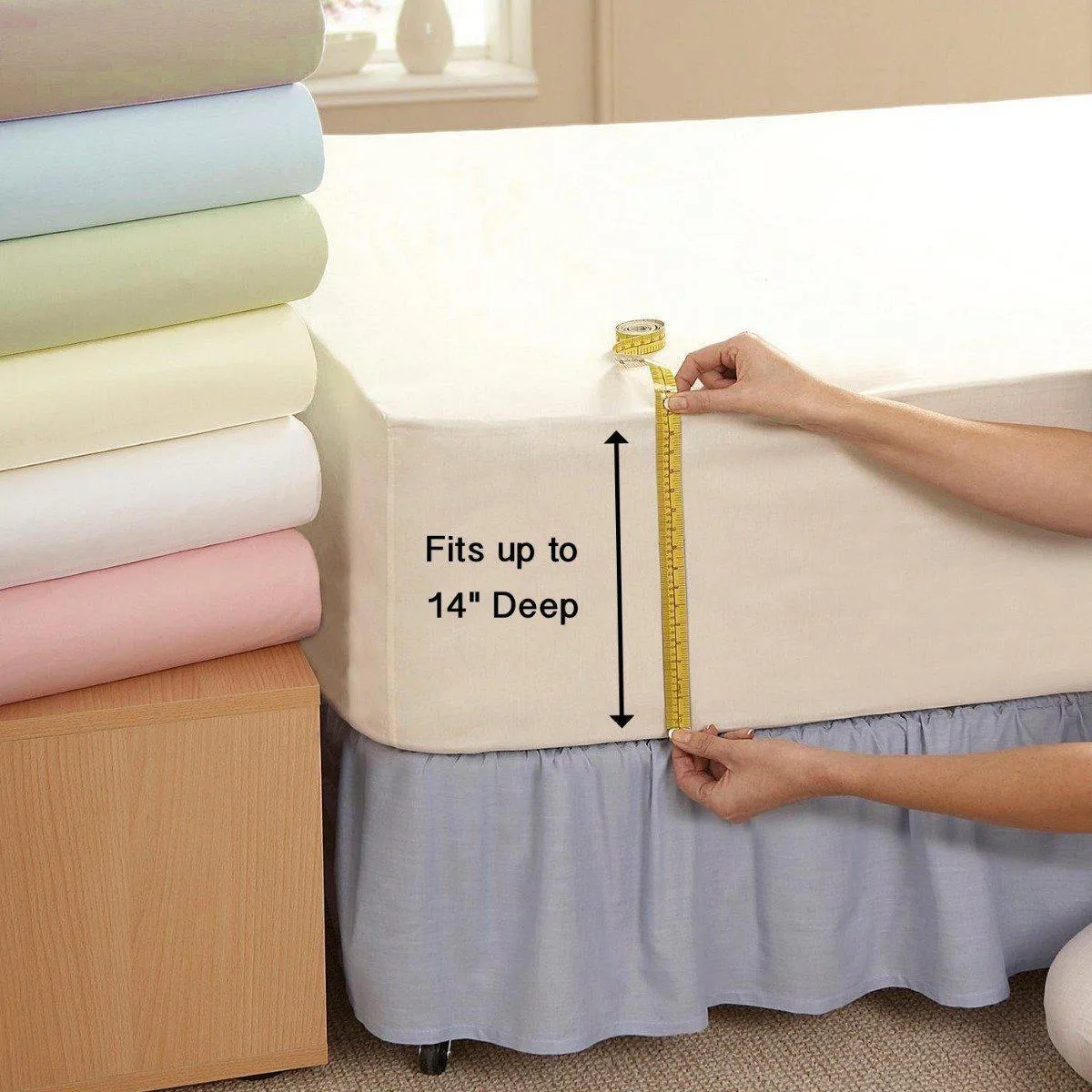 Riggs Victorian Percale Super Deep 14" Fitted Sheet