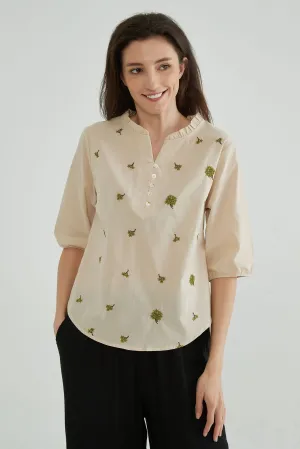 Rodeo Dust Women Embroidered Linen Blouse