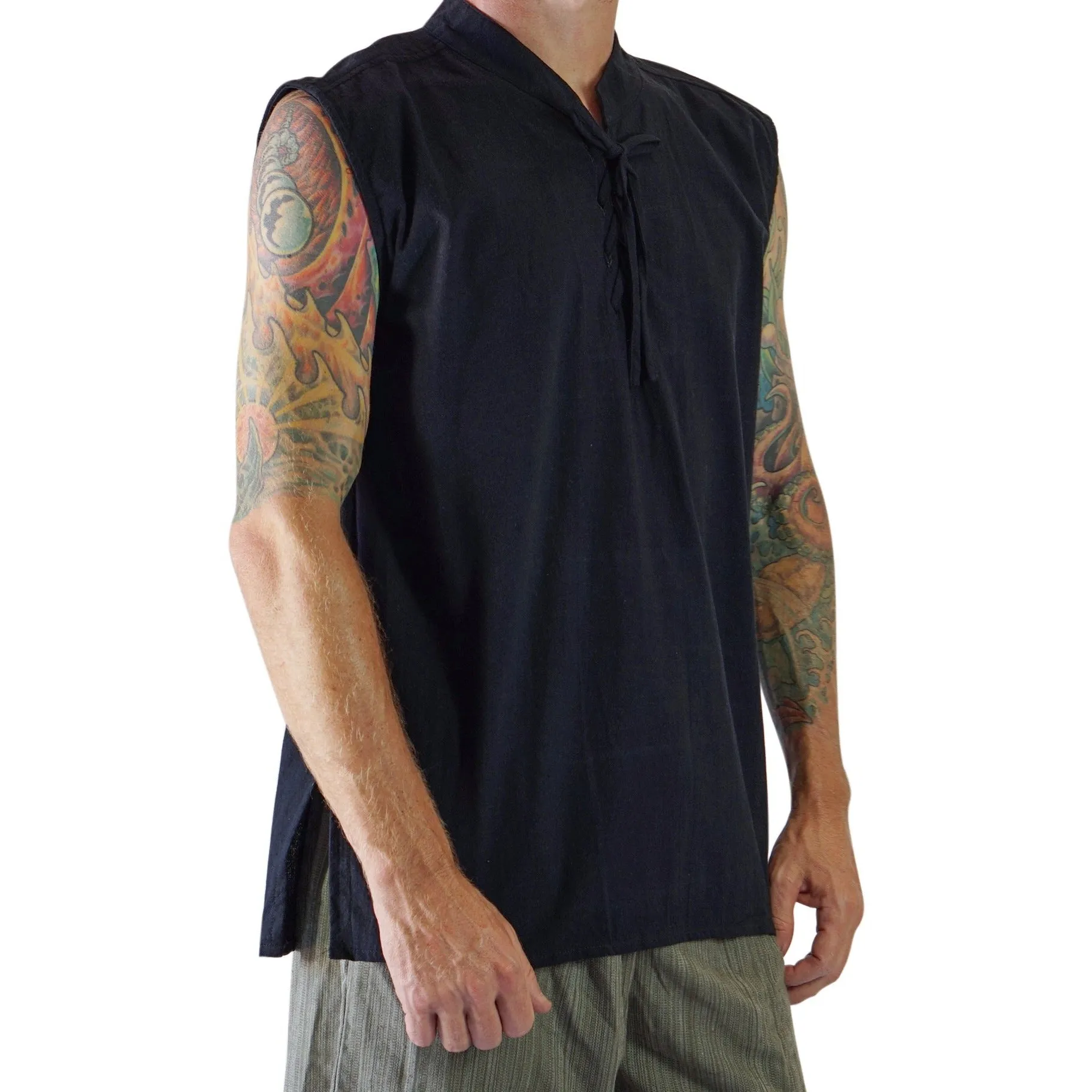 'Rogue' Medieval Sleeveless Shirt - Black