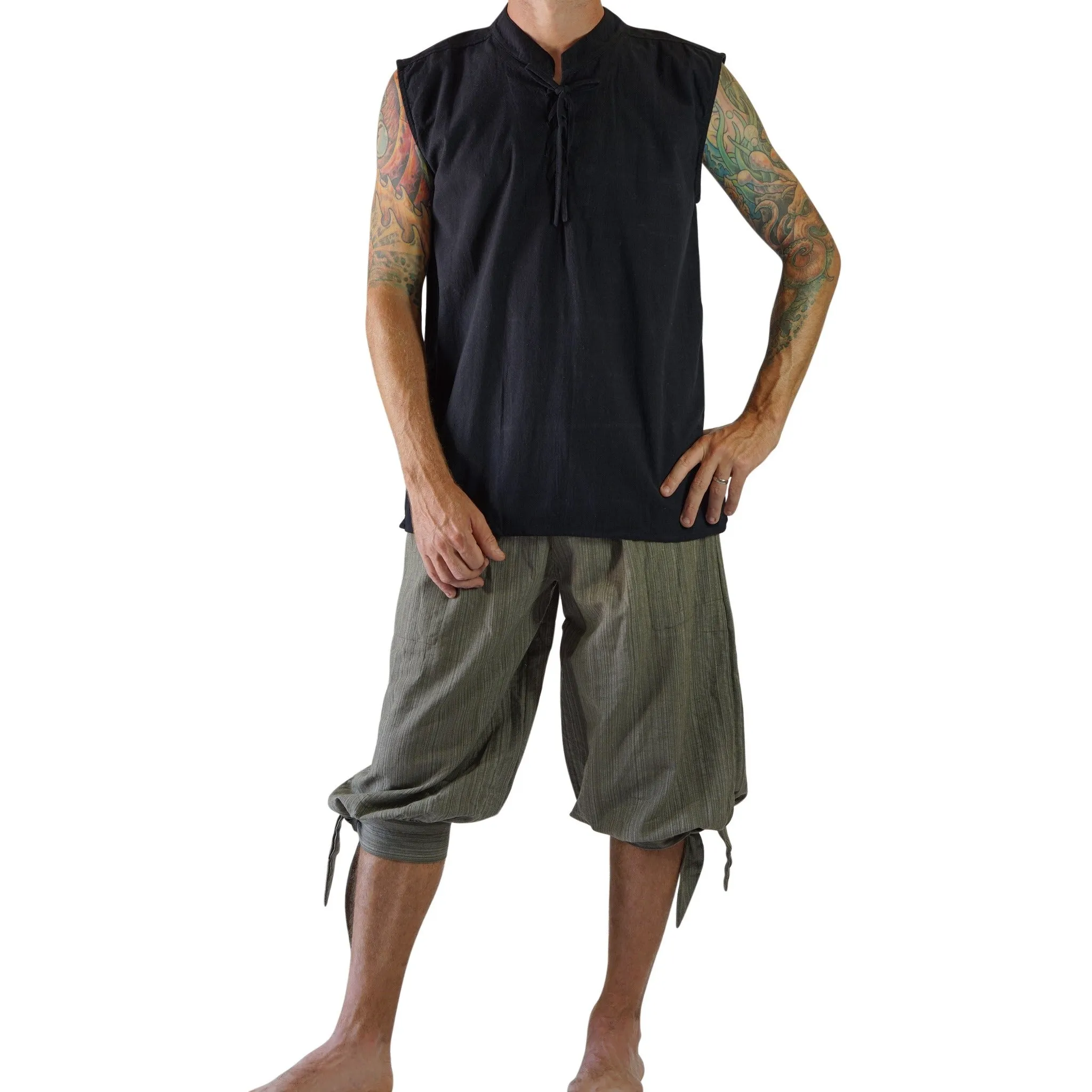 'Rogue' Medieval Sleeveless Shirt - Black