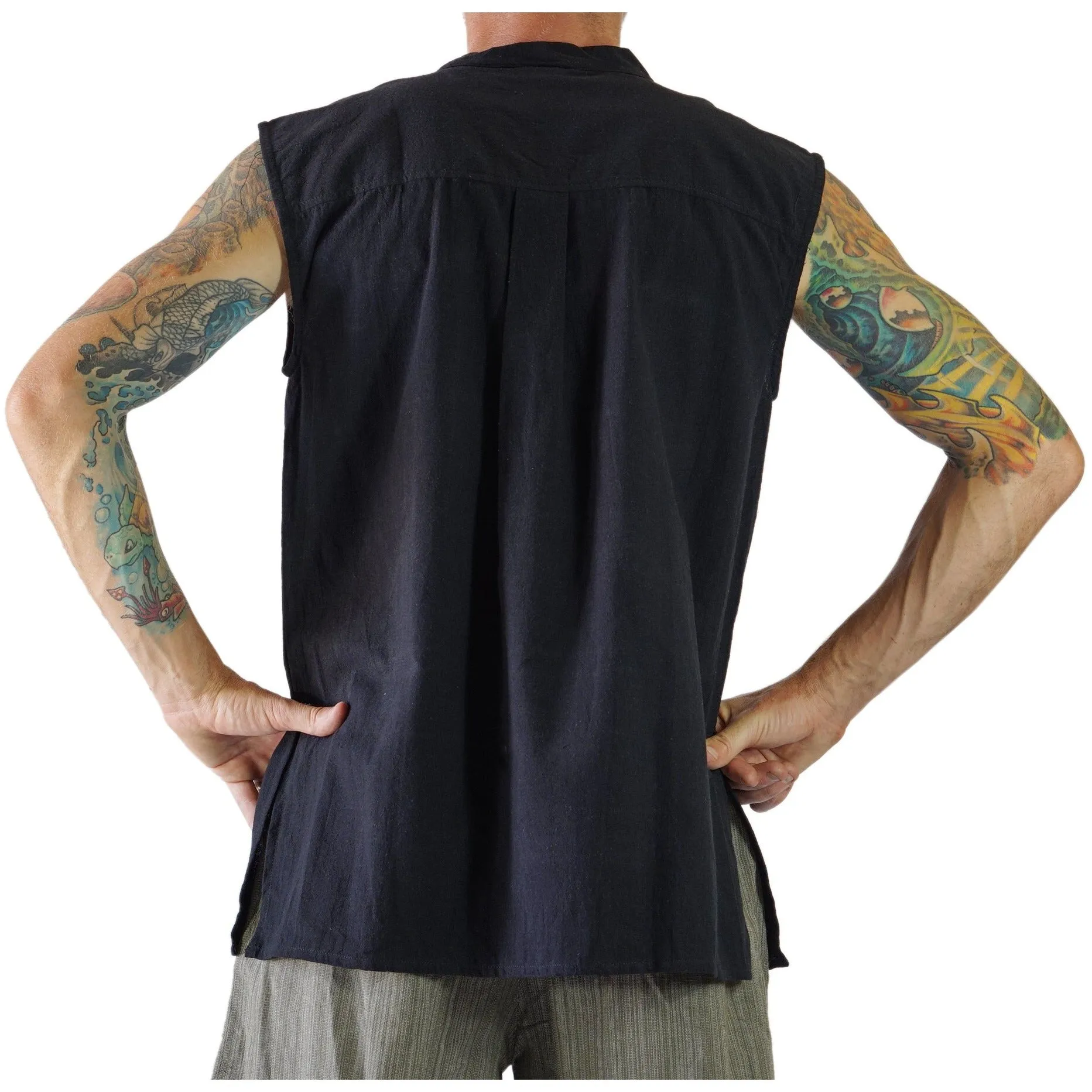 'Rogue' Medieval Sleeveless Shirt - Black