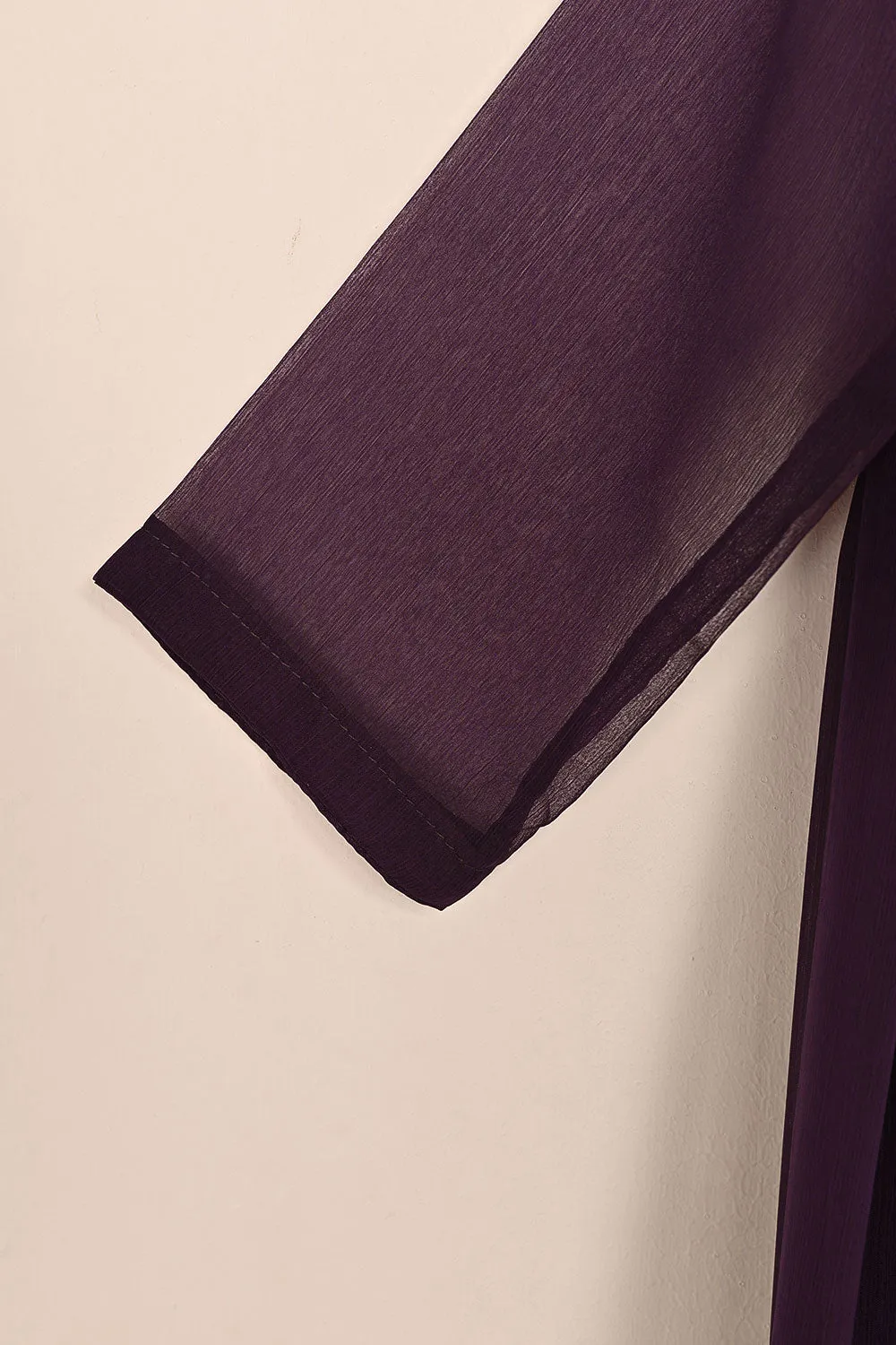 RTW-118-Purple -  3Pc Stitched Chiffon Shirt
