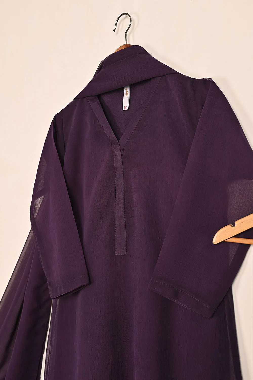 RTW-118-Purple -  3Pc Stitched Chiffon Shirt